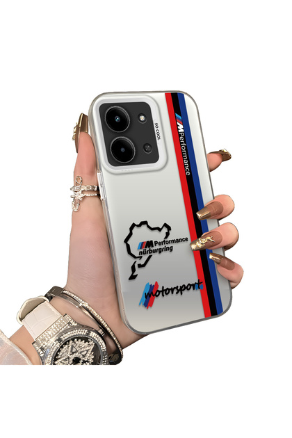 Redmi 15C 5g Compatible Silicone Edge Hard Back Anti-Fall Phone Case Bmw Patterned