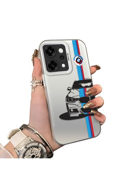 Oppo Reno 14 Pro 5g Compatible Silicone Edge Hard Back Anti-Fall Phone Case Bmw Patterned