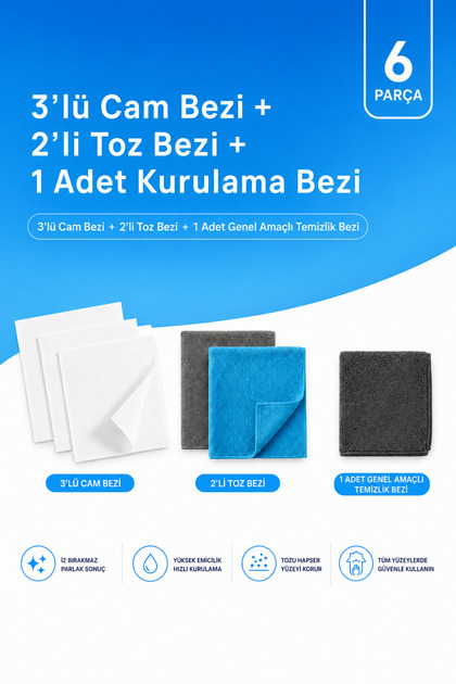 General Purpose Cleaning Pack - Floor, Surface, and Daily Household Cleaning Set with Microfiber Cleaning Cloths