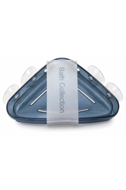 Suport de baie cu ventuze, Organizator de duș triunghiular, Plastic, 23x18x3 cm