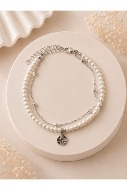 Coiled design double trend anklet