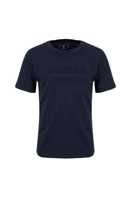Jack & Jones Lacivert Erkek Regular Fit Logo Baskılı T-Shirt