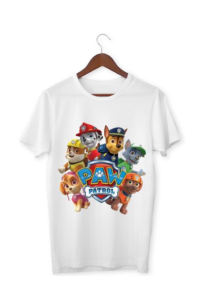 Paw Patrol Printed Kids' T-Shirt White Short Sleeve Cotton T-Shirt