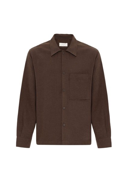 Linen blend relaxed fit men's shirt