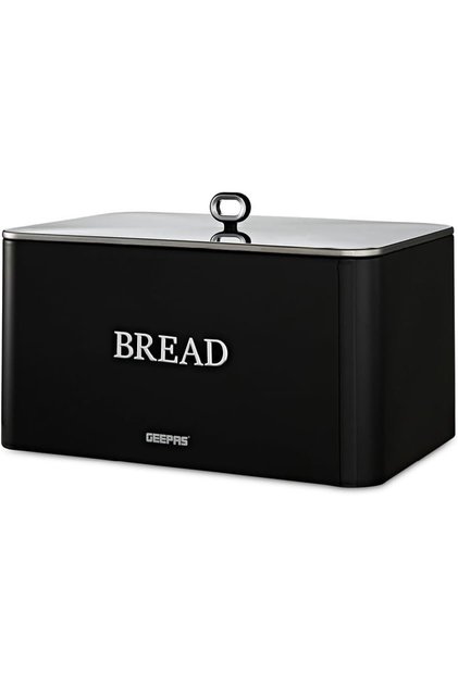 RetroWave 13L Bread Bin – Premium Carbon Steel Storage Box with Removable Lid Portable Design & Extended Freshness Technology (GCS63081UK-BK)