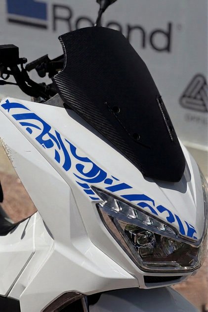 Mondial Strada Scooter için. Far Üstü Tribal Dövme Sticker (1 Adet Tam Uyumlu)