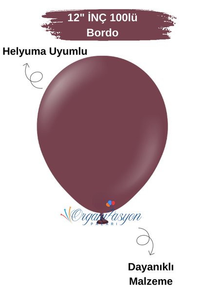 Pack of 100 Balloons Burgundy 12 Inch Decoration Party Decoration Balloon
