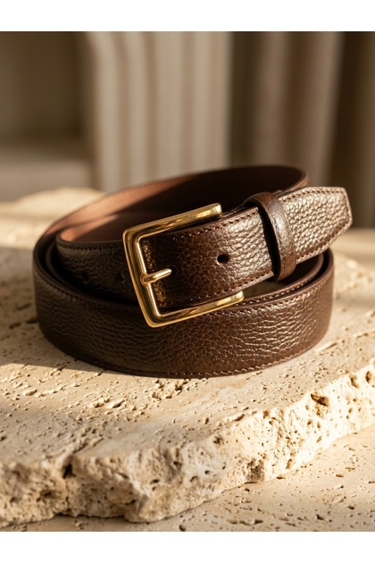 100% Genuine Buffalo Leather 3 cm Double Layer Women's Belt