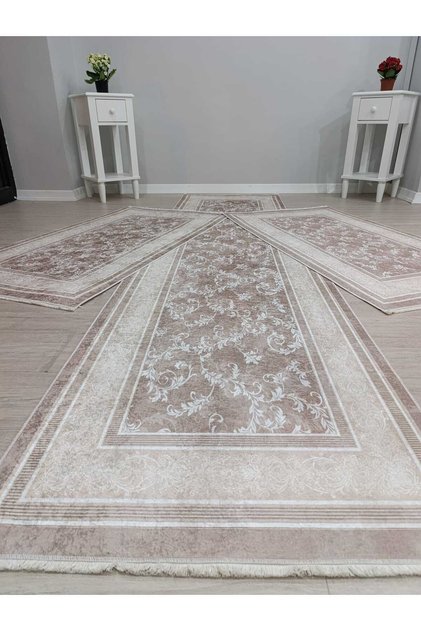 Kaymaz Taban 3 'lü Yatak Odası Halı Takımı 2 Adet 80x150 cm 1 Adet 80x300 cm SARMAŞIK