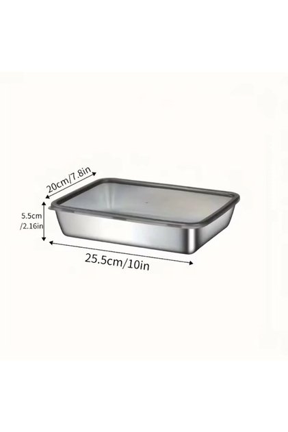 Multi-Purpose Stainless Steel Oven and Storage Container (25X20X5 cm)
