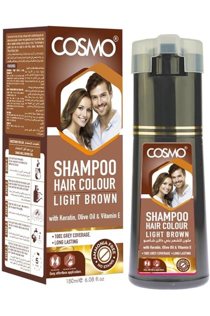 Light Brown Instant Hair Color Treatment Shampoo Bottle (180ml)