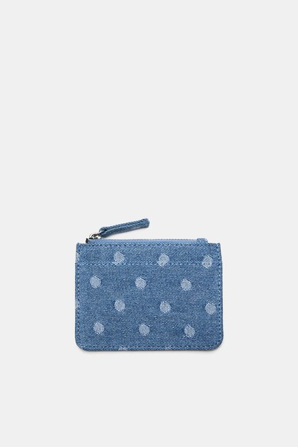 Puantiye desenli denim kartlık