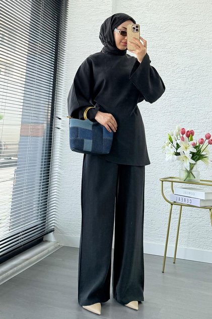Premium Asymmetric Cut Modal Double Suit – Anthracite
