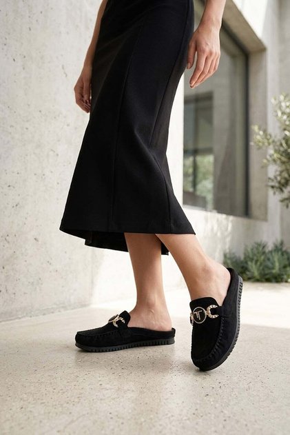 Elit Asilg9066 Women's Flat Slippers Black