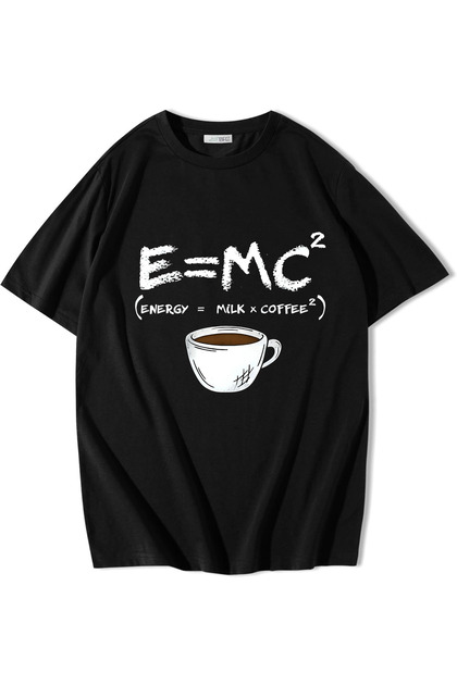 Unisex Oversize Energy = Milk X Coffee T-Shirt Black