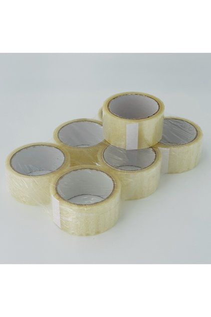 Set 6 Buc Bandă Adezivă Transparentă 48 mm x 60 m, Acrilică, pentru Ambalare Colete și Sigilare Cutii, Lipire Puternică și Durabilă