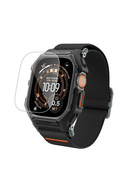 Apple Watch 49mm Ultra 4/3/2/1 Uyumlu Kılıf Lite Fit Pro + Glas.tR Slim HD Matte Black - ACS11415