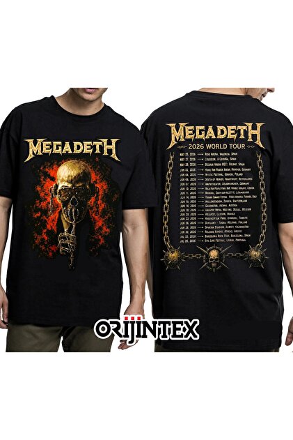 orijintex Megadeth Concert World Tour 2025 Ön Arka Baskılı Unisex