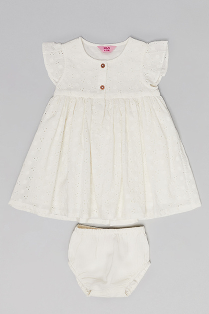 Schiffli Fit & Flare Dress with Bloomers