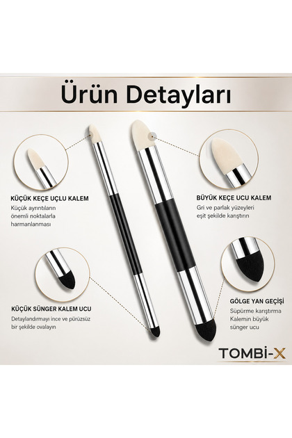 Pastel Dağıtıcı Gölgelendirme Kalemi 2 Li 1 Paket Sünger Keçe Eskiz Karakalem Kaynaştırma Kalemi