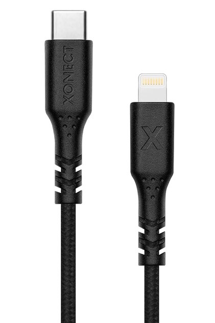 TypeC to Lightning iPhone için Hızlı Şarj ve Data Kablosu 40cm Hasır (Siyah)