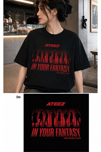 【入手困難】ATEEZ★エイティーズ★WORLD TOUR★プリント★tシャツ Rbgstore ATEEZ In Your Fantasy World Tour İstanbul 2026 Siyah