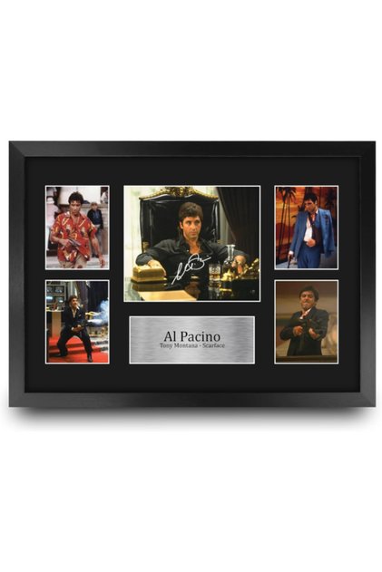 Al Pacino Scarface Tony Montana 16 x 12 inch (A3) Printed Gifts Signed Autograph Picture for Movie Memorabilia Fans - 16" x 12" Framed