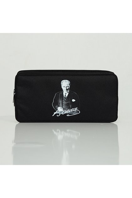 Minimal Ataturk Printed Double Compartment Pen Holder
