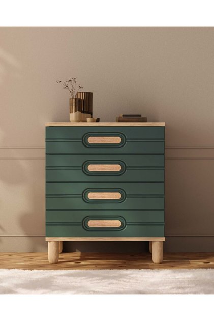 Begonya 4 Çekmeceli Şifonyer / Komple MDF / Modern Tasarım