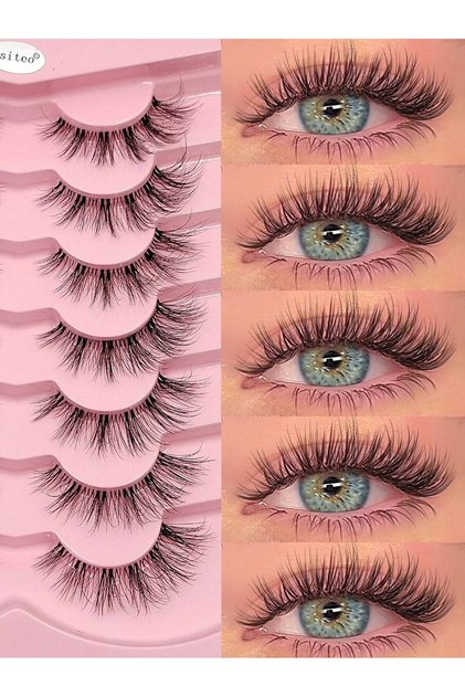 3D Wispy Volume Eyelash Extensions Kit - 5/7 Pairs Reusable False Eyelashes Set