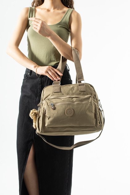 Ultra-Light, Multi-Pocket, Multi-Compartment Shoulder Handbag (Sports, Travel, Casual) Brown Mod