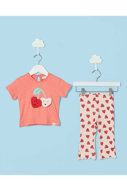 Infant Girls Red T-Shirt With Leggings