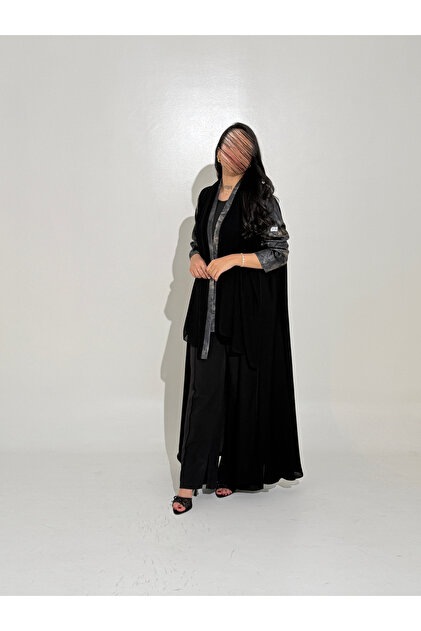 Internet Abaya with Narrow, Matching Ruffled Sleeves