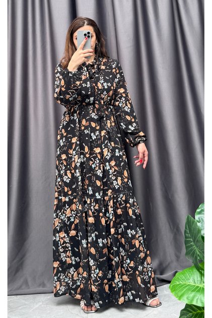 Chiffon Collar Tie Dress
