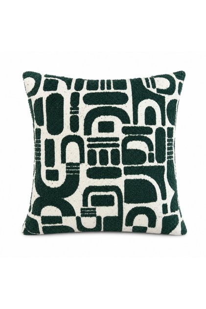 Verde Patterned Throw Pillow Cover - Textured Fabric Single Decorative Throw Pillow Cover