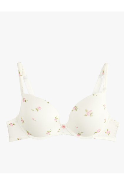 Bequemer Push-up-BH mit Blumenmuster aus Modal-Mischgewebe mit Bügel