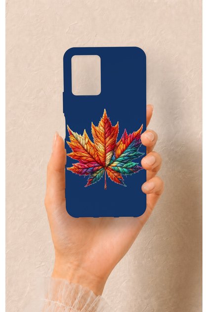 Vivo Y21 Compatible Colorful Leaf Pattern Silicone Case