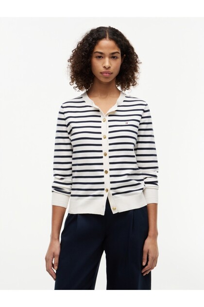 Tommy Hilfiger CO JERSEY FINE GG C-NK LS CARDI KADIN CEKET