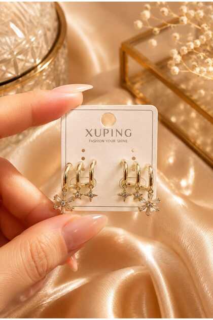 Triple Look Zircon Stone Xuping Earrings