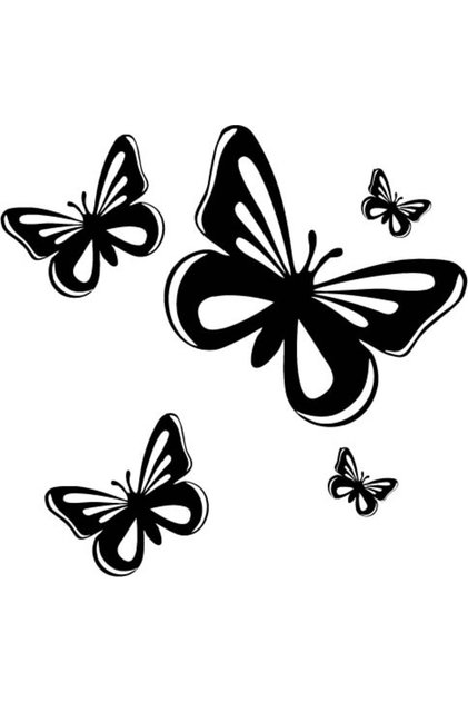 Sticker Auto Fluturasi 25cm Gri inchis