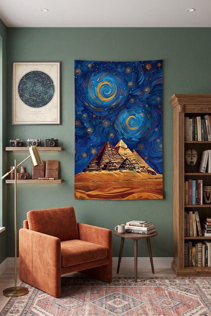 Egyptian Pyramids Wall Covering – Modern Decorative Quality Fabric Tapestry Wall Tapestry