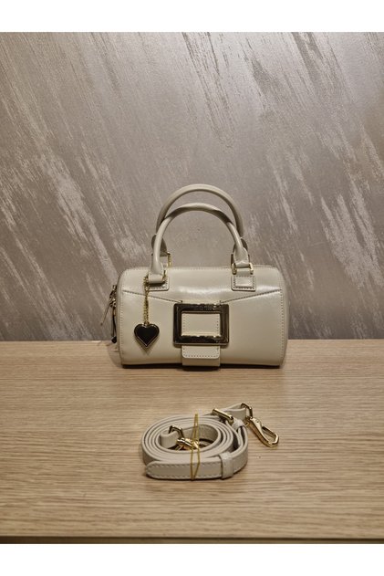 Stylish Women's Charm Detailed Speedy Hand and Crossbody Bag