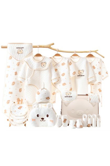 23PCS Newborn Baby Gifts Set, Newborn Layette Gift Set, Baby Clothes Accessories Set for Boys and Girls, Premium Cotton, Perfect Gift Box with Beautifully Suitcase for Spring Summer Autumn Winter