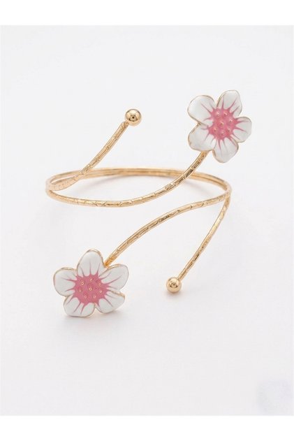 White Pink Belly Flower Figured Spiral Pazu Bracelet