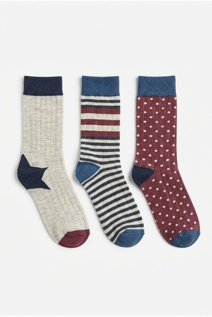Çizgili Retro Çorap Pamuklu Unisex 3'lü Soket Çorap Renkli Günlük Puantiyeli Çorap Rahat Çorap Okul Çorap Hediyelik Çorap SC22787