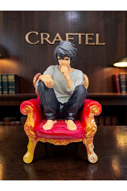 CRAFTEL Death Note L Lawliet Koltukta Oturan Figür 3D Figür El