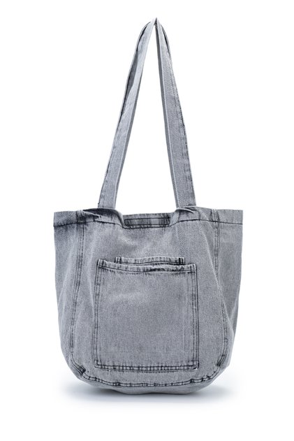 Casual Denim Women's Shoulder Bag with Hidden Pocket Appearance Ramona Gray