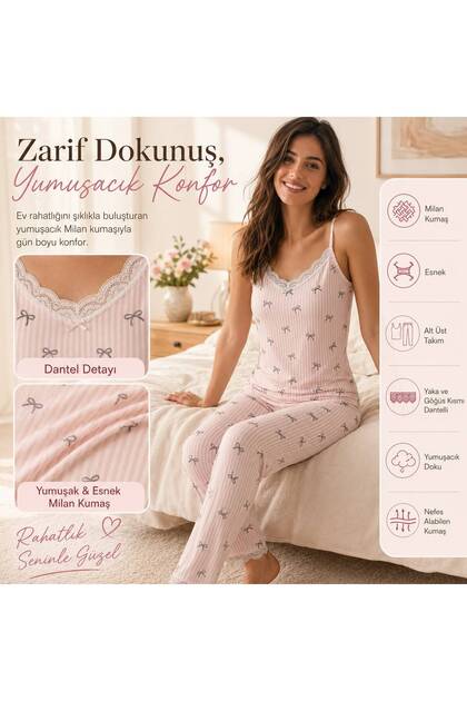 アイドル FREEZER x TSNW PAJAMAS SET Gizem iç giyim Top and Bottom Pajama Set Soft Lace Detail Quality