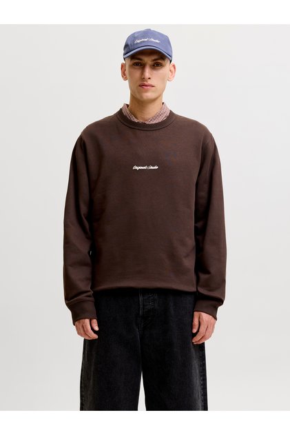 Jack Jones Jornorrebro Emb Sweat Crew Noos Men's Brown Sweatshirt