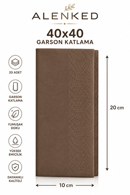 Peçete Kakao 40x40 Garson Katlama 20 Adet